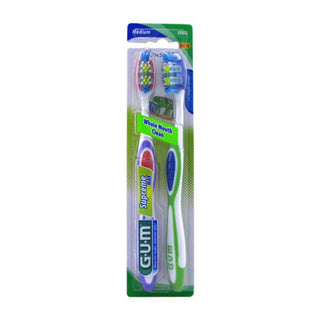 Butler G-U-M Oral Care Whole Mouth Clean Supreme Max Medium Toothbrush Twin Pack, Full/Medium
