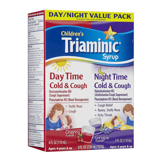 Triaminic Cough & Cold, Day Time/Night Time, Syrup, Cherry Flavor/Grape Flavor, Day/Night Value Pack