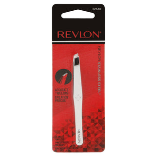 Revlon Tweezer, Slant, Stainless Steel