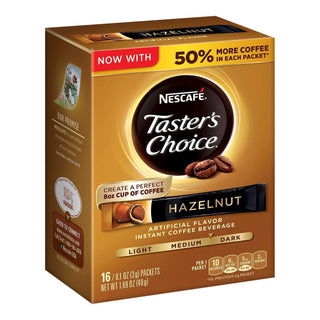 Tasters Choice Nescafe Coffee Beverage, Instant, Hazelnut