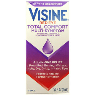Visine Red Eye, Total Comfort Multi-Symptom Eye Drops, 1/2 Fl Oz (15 Ml)