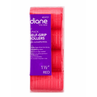 Diane Beauty Accessories Self Grip Rollers Red 1 1/2′ 4 Pack #D3721