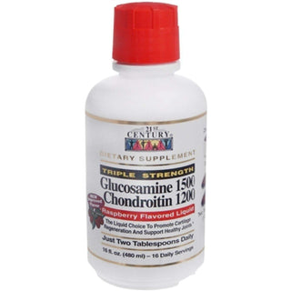 21st Century Glucosamine Chondroitin Triple Strength, Liquid Raspberry, 16 Ounce