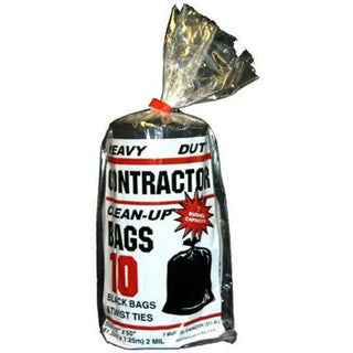 Primrose Plastic Plastics 10212 Contractor Clean-Up Bags, Black, 32