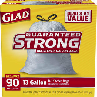 Glad Drawstring Bags, Tall Kitchen, Fragrance Free, 13 Gallon