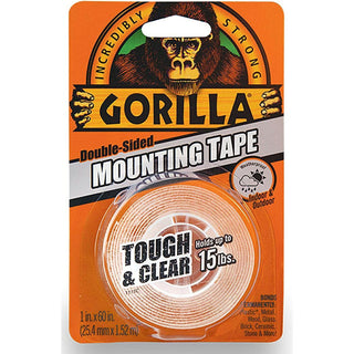 Gorilla Mounting Tape, Tough & Clear, 60 Inch