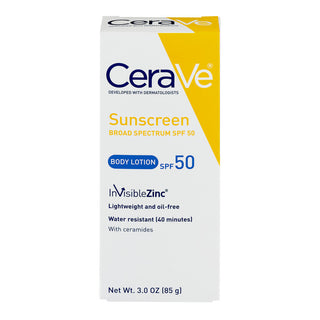 CeraVe Sunscreen Broad Spectrum SPF 50 Zinc Body Lotion 3 Oz Water Resistant NIB