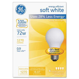 GE Halogen Bulb, Globe, 72 Watts, Soft White