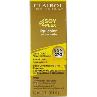 Clairol Professional Soy4Plex 8GN/27G Light Gold Neutral Blonde LiquiColor Permanent Hair Color