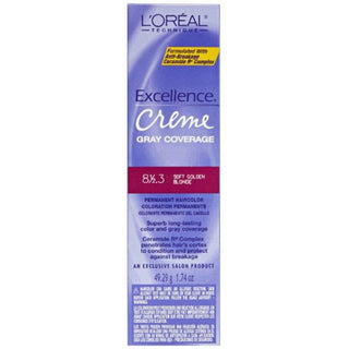 L'Oreal Excellence Creme Permanent Hair Color, Soft Golden Blonde #8 1/2.3, 1.74 Oz