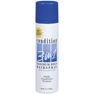 Condition 3-in-1 Maximum Hold w/Sunscreen Unscented Hairspray 7 Oz. Aerosol Can