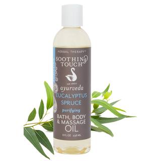 Soothing Touch Bath & Body Massage Oil Eucalyptus Spruce 8 Oz