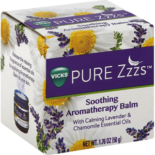 Vicks Pure Zzzs Lavender & Chamomile Soothing Aromatherapy Balm With Essential Oils - 1.76oz