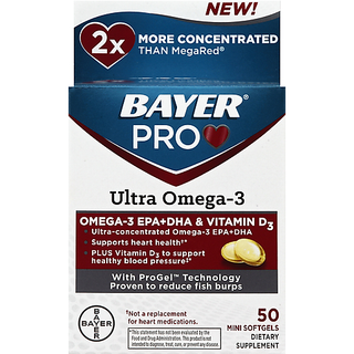 Bayer Pro Ultra Omega-3 Dietary Supplement Mini Softgels 50 Ct Box