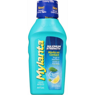 Mylanta Liquid Maximum Strength Classic Flavor Antacid + Anti Gas 12 Fl Oz