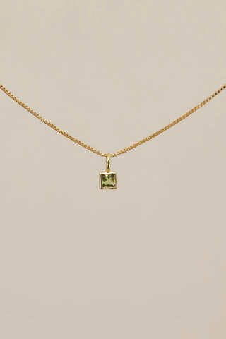 SQUARE BEZEL BIRTHSTONE CHARM