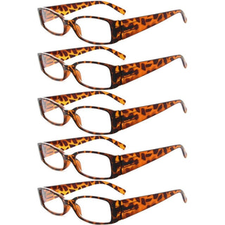 5 Pack Rectangle Stylish Reading Glasses R040-A