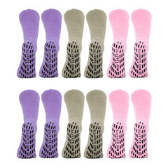Silverts Mens / Womens Non Skid Hospital Socks - 6 Pack Slipper Socks Pastel Pack