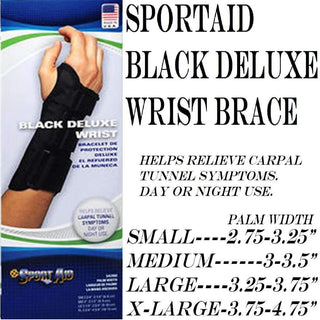 Sport Aid Black Deluxe Wrist Left Medium