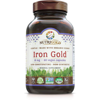 NutriGold Iron — 18 Mg – 60 Organic Veggie Capsules