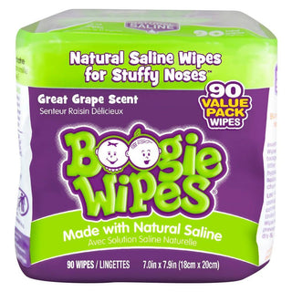 Boogie Wipes Saline Nose Grape Scent - 90ct