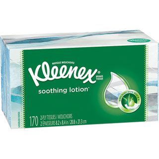 Kleenex Tissues, Lotion, Aloe & E, White, 2-Ply