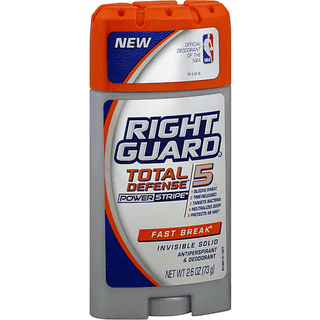 Right Guard Total Defense 5 Power Stripe Antiperspirant & Deodorant, Invisible Solid, Fast Break