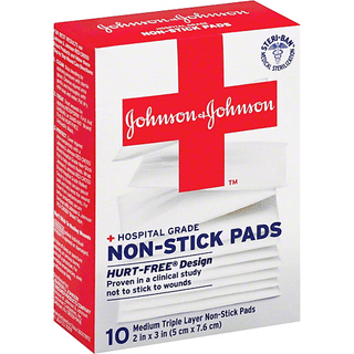 Johnson & Johnson Non-Stick Pads, Hospital Grade, Triple Layer, Medium