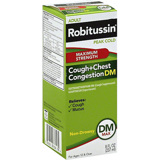 Robitussin Peak Cold Cough + Chest Congestion DM, Maximum Strength, DM Max, Adult