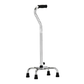 Nova Heavy Duty Quad Cane With Large Base Silver 4-5 Pound
