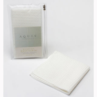 Aquis Essentials Microfiber Waffle Washcloth White