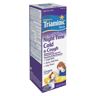 Triaminic Cold & Cough, Night Time, Syrup, Grape Flavor 4 Oz