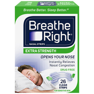 Breathe Right Extra Strength Nasal Strips For Sensitive Skin Clear