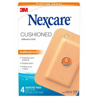Nexcare Gauze Pad Waterproof Absolute Adhesive 3" X 4"