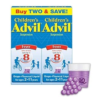 Advil Children's Fever Ibuprofen Liquid Suspension Grape 8 oz Twin Pack