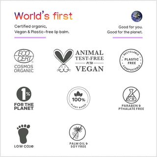 ILIKA 100% Natural Lip Balm - 2X Volume, Organic, Plastic-free, Vegan & Cruelty-Free, COSMOS Certified, PETA Certified, Plant-Based, 2 Pack, Ginger Lemon & Almond Cardamom Rose - 0.3 oz each