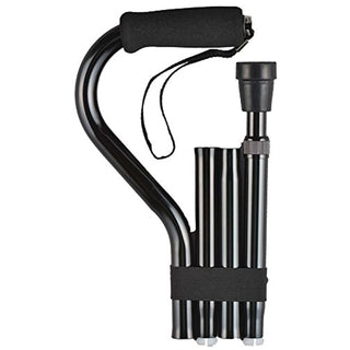 Nova Medical Products Folding Offset Cane, Black