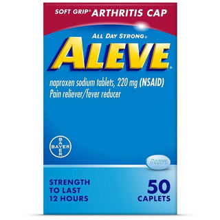 Aleve Pain Reliever & Fever Reducer, 220mg Naproxen Sodium, Easy Open Arthritis Cap, 50 Caplets