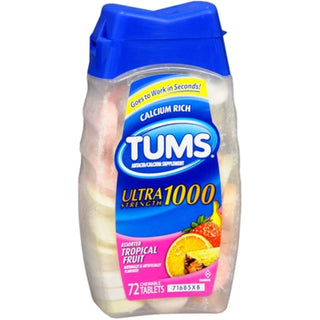 Tums Ultra Strength Tropical Fruit Antacid Chewable Tablets 72ct