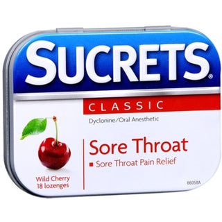 Sucrets Sore Throat Lozenges, Maximum Strength Wild Cherry, 18 Count