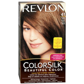 Colorsilk Revlon Beautiful Permanent Hair Dye With Keratin, 100% Gray Coverage, Ammonia Free, 41 Medium Brown