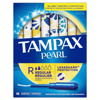 Tampax Pearl Tampons, Plastic Applicator, Regular Absorbency