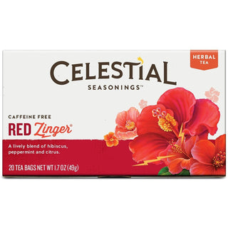 Celestial Seasonings Red Zinger Caffeine Free Herbal Tea Bags 20 Ct Box