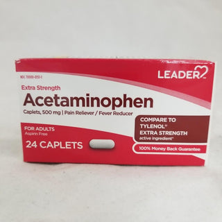Leader El Líder De La Fuerza Adicional De Paracetamol Tapas, 500mg, 24ct 096295129809A179