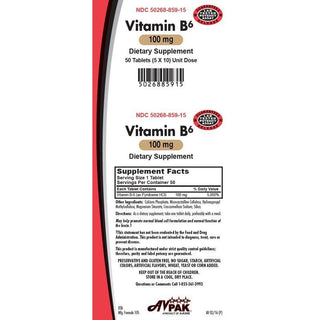 AvKare Vitamin B-6 Tablets 100 MG