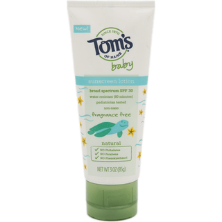 Tom's of Maine Baby Sunscreen Lotion Fragrance Free, 3 Oz