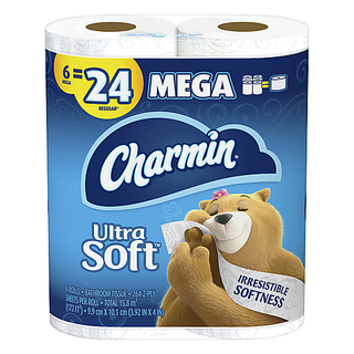 Charmin Bathroom Tissue, Unscented, Mega Rolls, Ultra Soft, 2 Ply