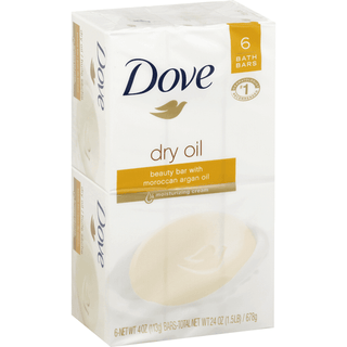 Dove Dry Oil Beauty Bar, 4 Oz, 6 Bar