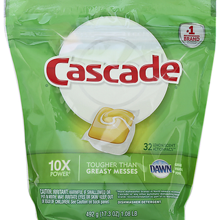 Cascade Dishwasher Detergent, Lemon Scent, Action Pacs 17.3 Oz