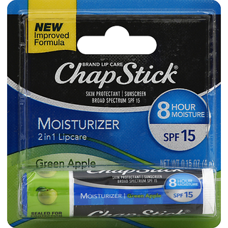 ChapStick Lip Care, 2 In 1, Moisturizer, Green Apple, SPF 15 ( Discontinued )